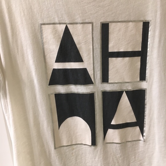 J Crew Ah Ha White Cotton Graphic T-Shirt Tee Top Size M - Picture 4 of 10